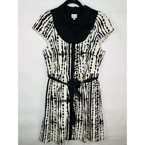 Anthropologie Black and White Harlequin Corduroy Shirtdress by Postmark Size 14‎